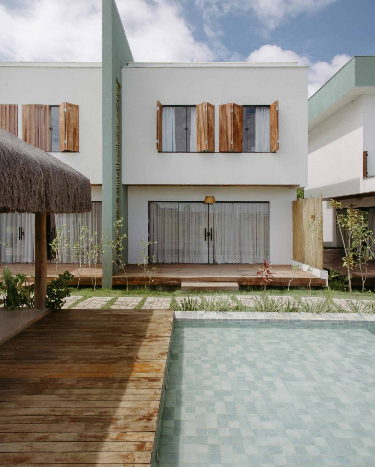 Modern Scottsdale short-term rental exterior with private pool, deck, and guest-ready outdoor space.
